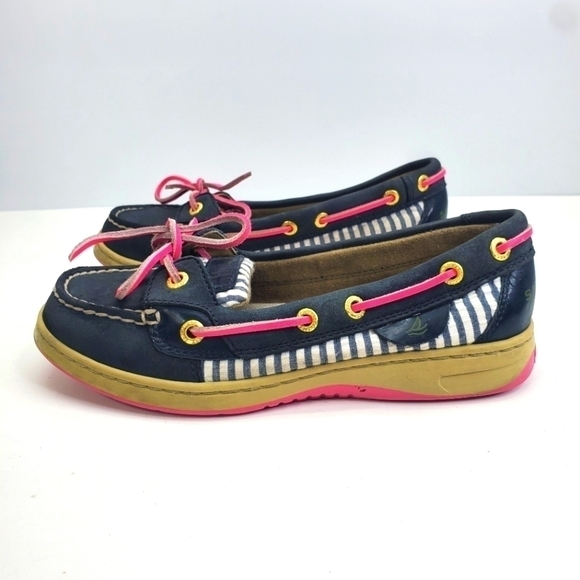 Sperry Top-Sider Preppy Casual Boat Shoes Loafers Women's Pink and Blue Size 5M - Picture 10 of 12